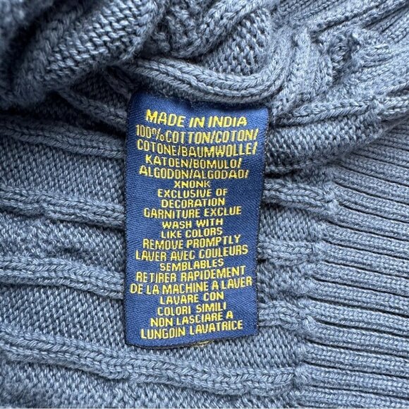 Polo Ralph Lauren Men's Size XL Chunky Cable Knit 1/4 Zip Jacket Color Blue - Picture 11 of 11